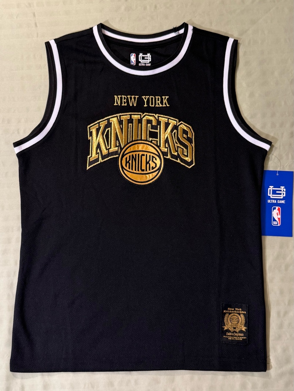 NBA New York Knicks Black & Gold Sleeveless Jersey